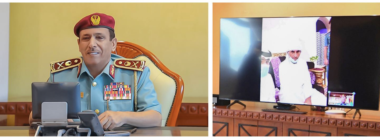 قائد عام شرطة رأس الخيمة يزور افتراضياً منتسباً من أًصحاب الهمم تعرض لحادث مروري